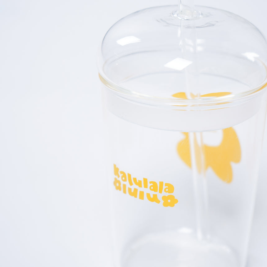 ✿ saturn glass straw cup ✿
